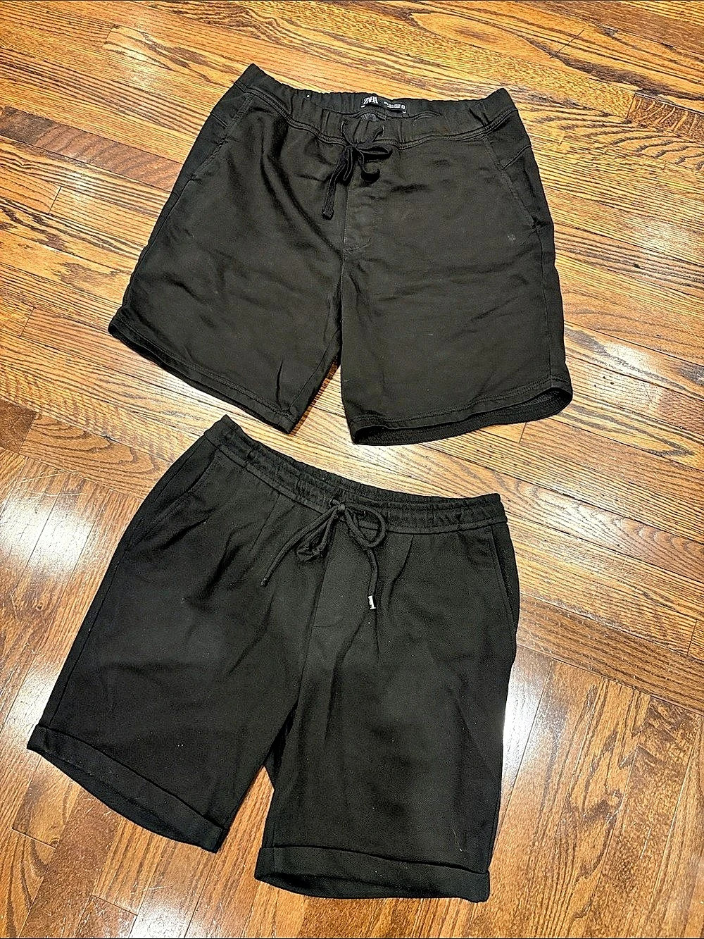 Zara Black Flat Front Shorts Set Size Large/32